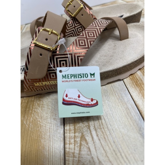 Mephisto Nalia Camel Sandals Shoes Womens Size 36 Tan Leather Soft-Air Comfort